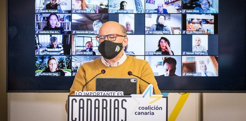 José Miguel Barragán en el arranque del Congreso de Coalición Canaria.