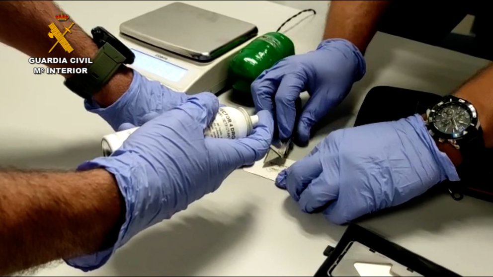 Los 315 gramos de heroína incautados por la Guardia Civil.