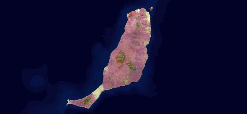 Mapa de vegetación de Fuerteventura en el visor de IDECanarias.