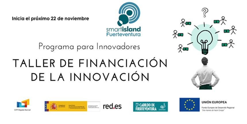 Cartel de los  talleres sobre financiación de la innovación.